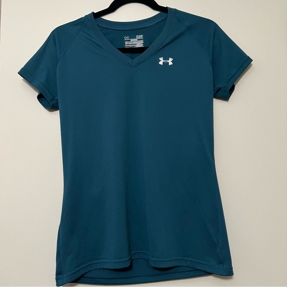 Under Armour Semi Fitted heat gear tshirt Size Small‎ Teal - Picture 1 of 3